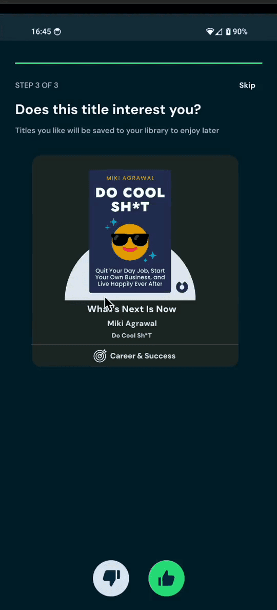 Blinkist interaction animation