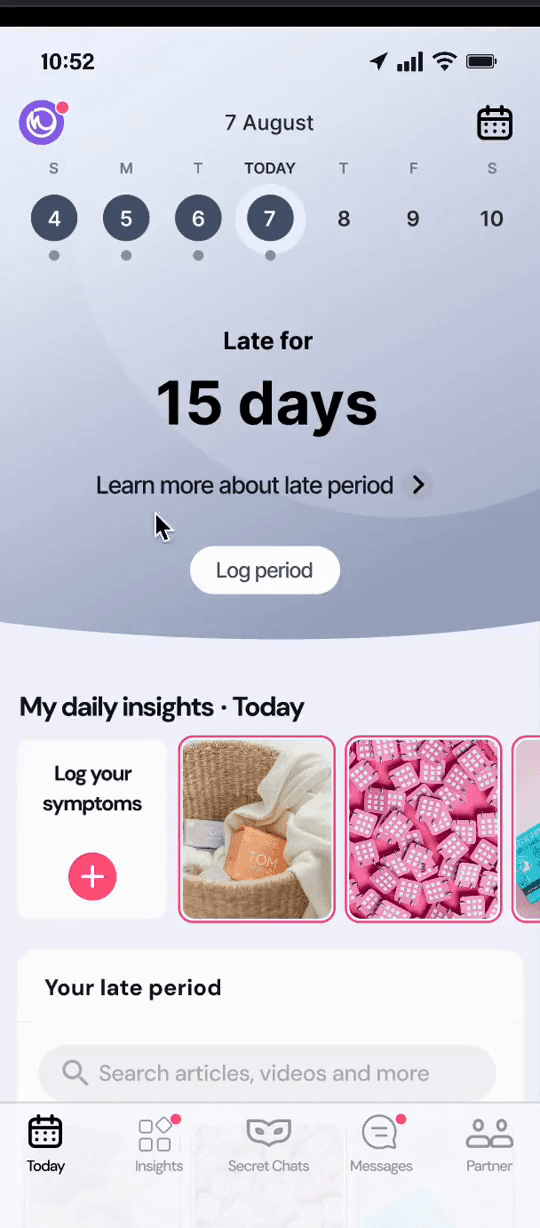Flo Health interaction animation