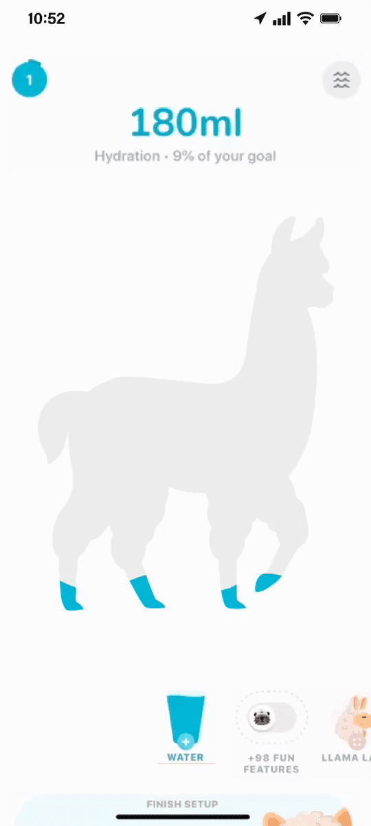 Waterlama interaction animation