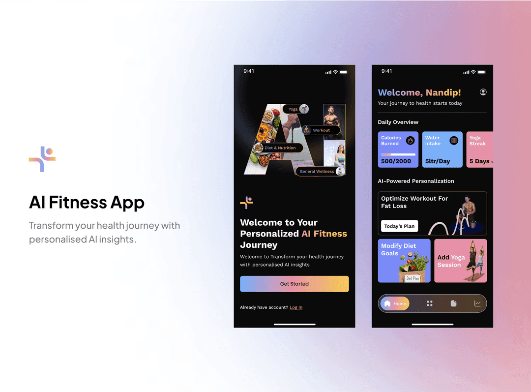 AI fitness app concept design