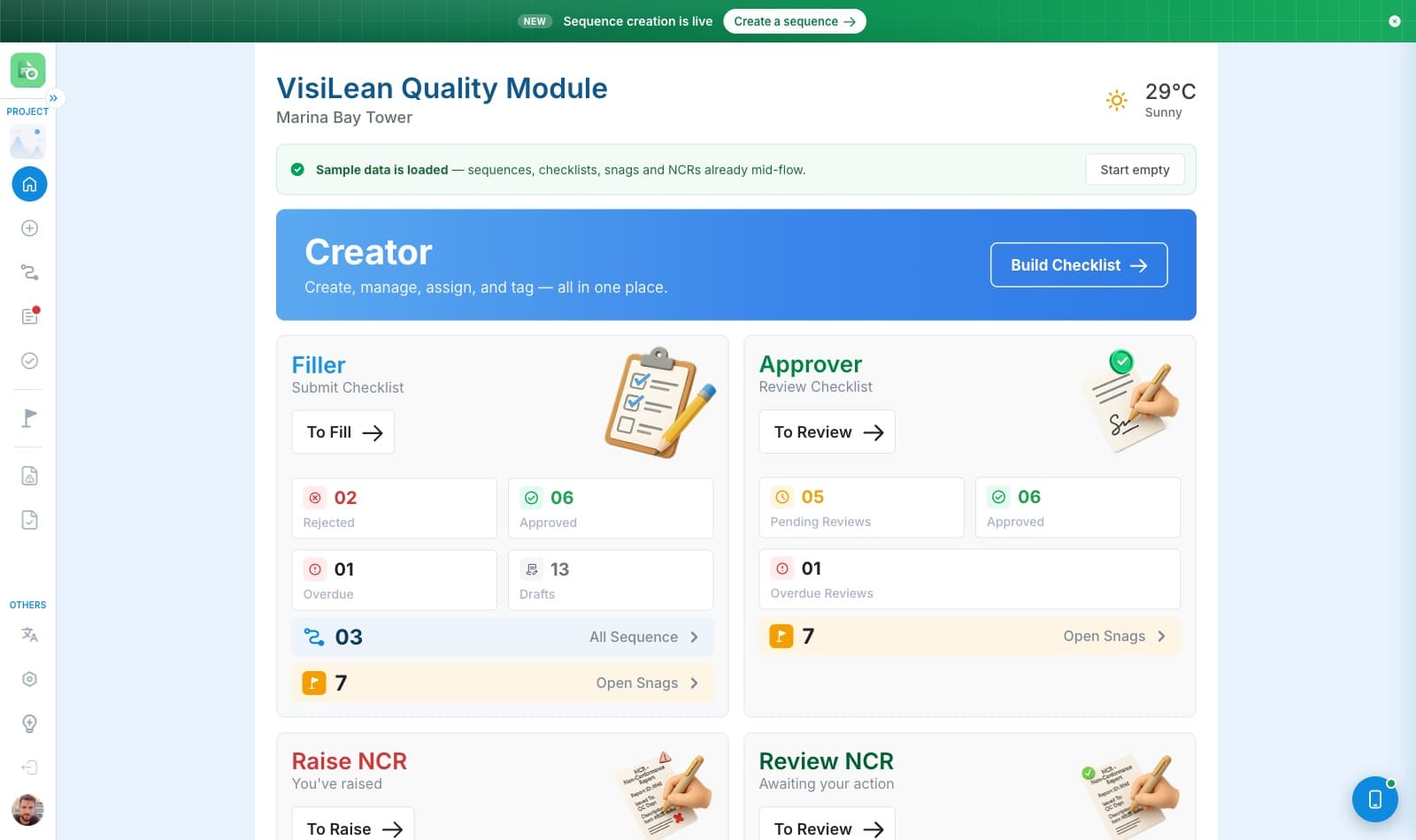 VisiLean Quality, web prototype