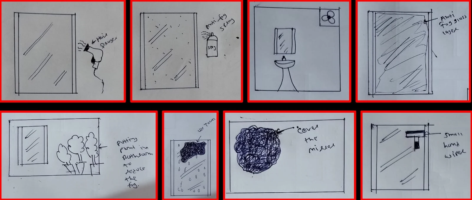 Crazy 8 sketching, working past the obvious ideas