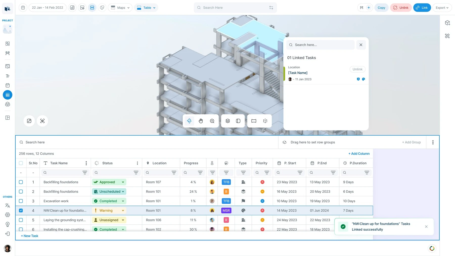 Linking model elements to scheduled tasks