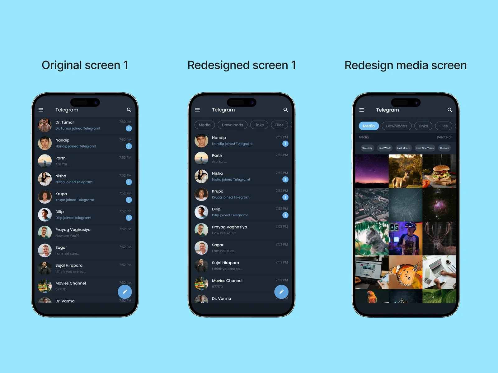 The final design, first screens