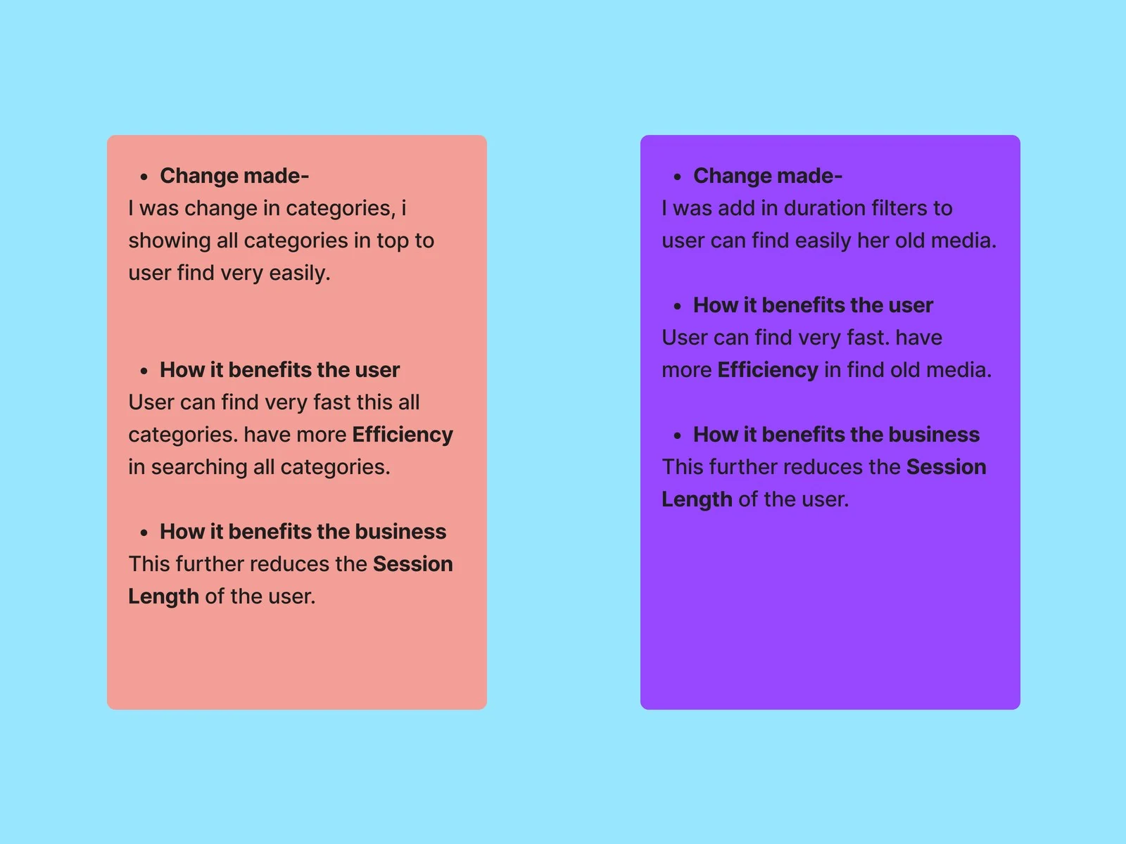 The final design, remaining screens
